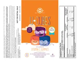 Label for U-Cubes Children's Vitamin C Gummies