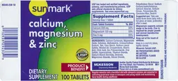 Label for Calcium, Magnesium & Zinc