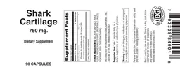 Label for Shark Cartilage 750 mg