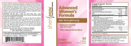 Label for Advanced Women's Formula