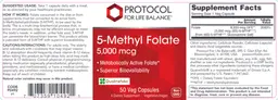 Label for 5-Methyl Folate 5,000 mcg