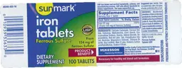 Label for Iron Tablets