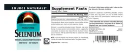 Label for Selenium 200 mcg
