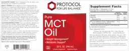 Label for Pure MCT Oil