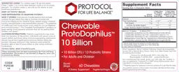 Label for Chewable ProtoDophilus 10 Billion