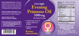 Label for Evening Primrose Oil 1000 mg