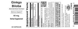 Label for Ginkgo Biloba 60 mg