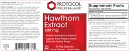 Label for Hawthorn Extract 600 mg