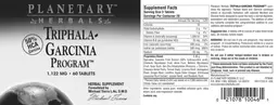 Label for Triphala-Garcinia Program 1,122 mg