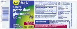 Label for Natural Potassium Gluconate 550 mg