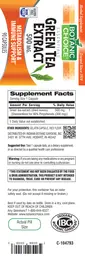 Label for Green Tea Extract 500 mg