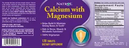 Label for Calcium With Magnesium
