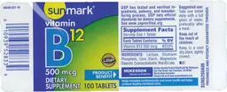 Label for Vitamin B12 500 mcg