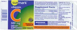 Label for Vitamin C 500 mg