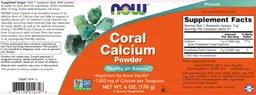 Label for Coral Calcium Powder