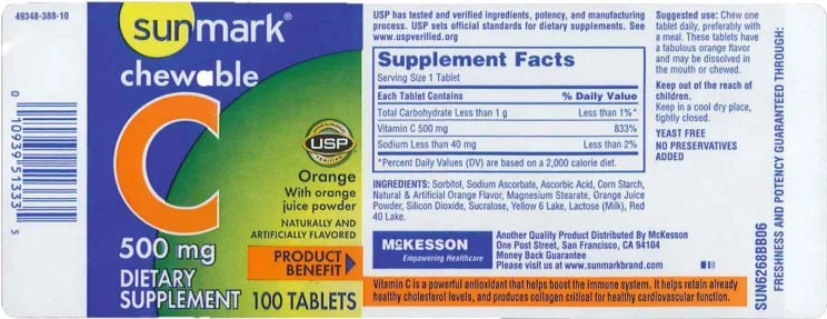 Label for Chewable C 500 mg Orange