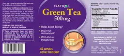 Label for Green Tea 500 mg
