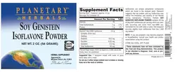 Label for Soy Genistein Isoflavone Powder