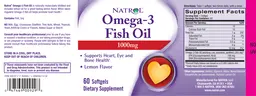 Label for Omega-3 Fish Oil 1000 mg Lemon Flavor