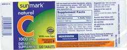 Label for Natural C 1000 mg