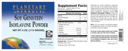 Label for Soy Genistein Isoflavone Powder