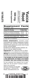 Label for Yucca Root 500 mg