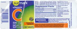 Label for Vitamin C 500 mg