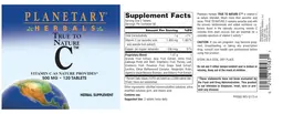 Label for True To Nature C 500 mg