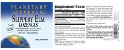 Label for Slippery Elm Lozenges 200 mg Tangerine Flavor