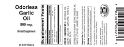 Label for Odorless Garlic Oil 500 mg