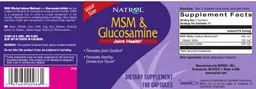 Label for MSM & Glucosamine