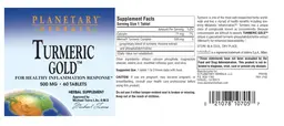 Label for Turmeric Gold 500 mg