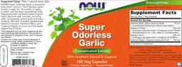 Label for Super Odorless Garlic