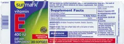 Label for Vitamin E 400 IU