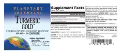 Label for Turmeric Gold 500 mg