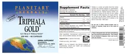 Label for Triphala Gold 550 mg