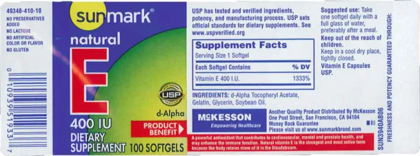 Label for Natural E 400 IU