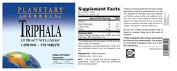 Label for Triphala 1,000 mg