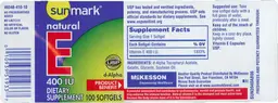 Label for Natural E 400 IU