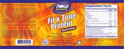 Label for Fit & Tone Protein Mocha Flavor