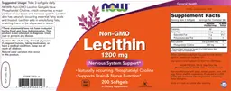 Label for Non-GMO Lecithin 1200 mg