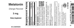 Label for Melatonin 3 mg Orange Flavored