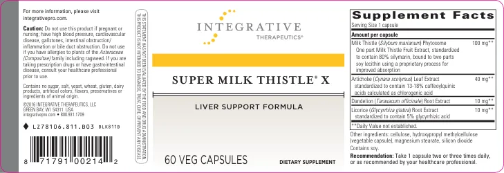 Label for Super Milk Thistle X