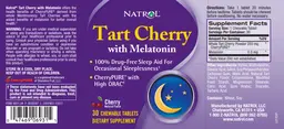 Label for Tart Cherry With Melatonin Cherry Natural Flavor
