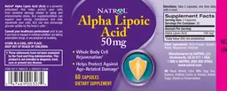 Label for Alpha Lipoic Acid 50 mg