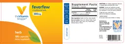 Label for Feverfew 380 mg