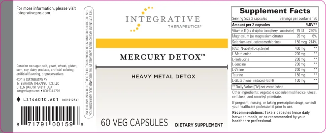 Label for Mercury Detox