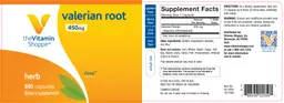 Label for Valerian Root 450 mg