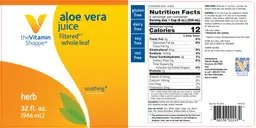Label for Aloe Vera Juice