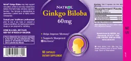Label for Ginkgo Biloba 60 mg